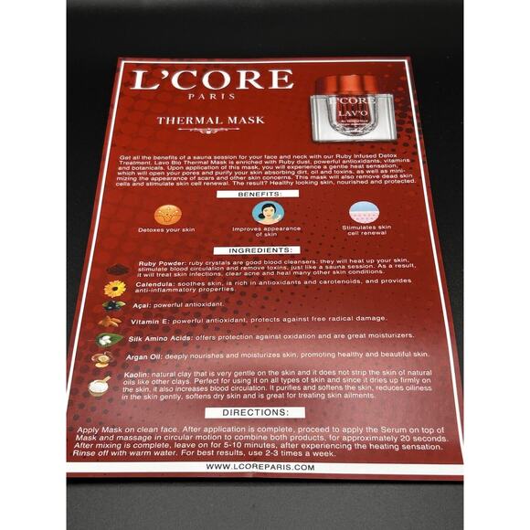 L'Core Paris Lav'o Bio Thermal Set Cream Mask and Serum 3-in-1 Gift Case New - Picture 9 of 16